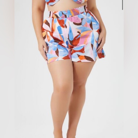 Forever 21 Pants - Abstract Smocked Waist Shorts - Forever 21